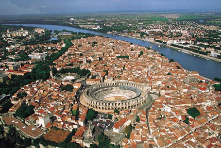 Arles france arial shot