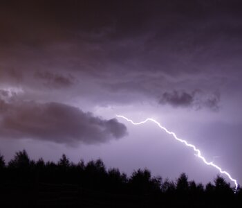 Night sky with lightning; thunderstorm at night